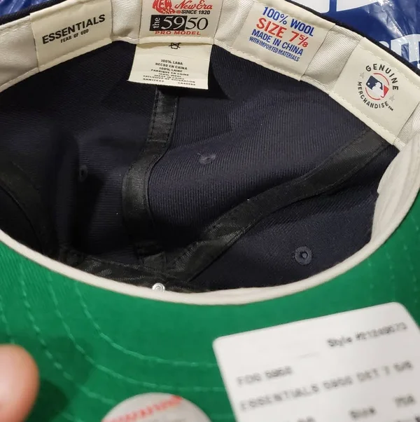 New Era Mens x Fear of God Fitted Cap - Navy/White Size 7 5/8