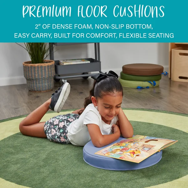 SoftScape 15 inch Round Floor Cushions with Handles for Flexible Seating Classro