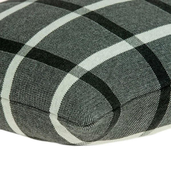 Gray Plaid Cotton Pillow Cover - Single - 20 x 20 - Accent