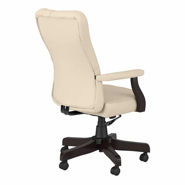 Bush Business Furniture Arden Lane High Back Tufted Office Chair with Arms - Black Leather
