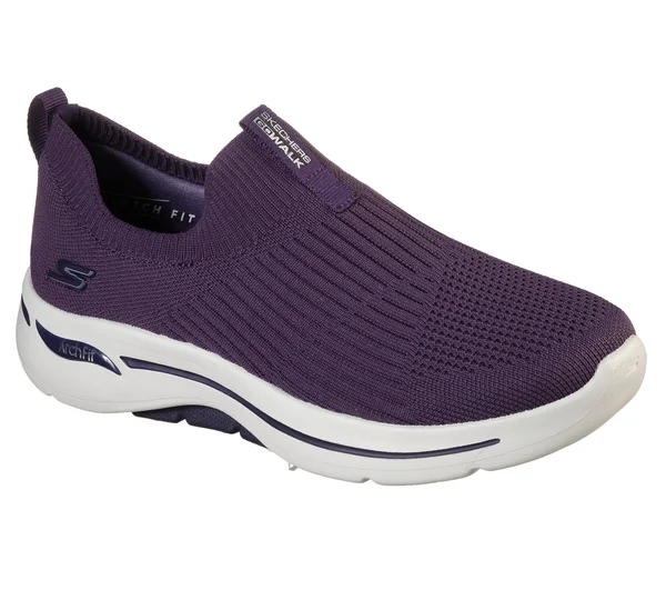Skechers Women's GOwalk Arch Fit - Iconic Slip-On Walking Shoes - Purple, 7.5