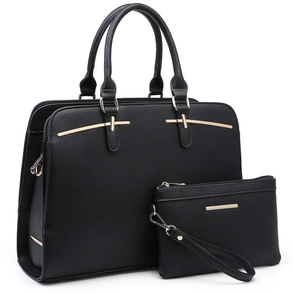 Women's MK Belted Collection Compartment Satchel with Wristlet Brown