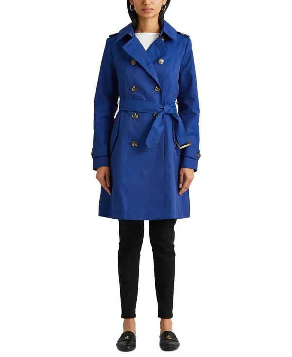 Lauren Ralph Lauren Belted Water Resistant Trench Coat - Created for Macy&s - Soft Sapphire