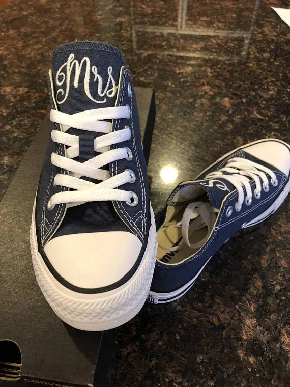 Bridal Shoes - Custom Converse - Low Tops - Bridal Converse - Wedding Party Shoes