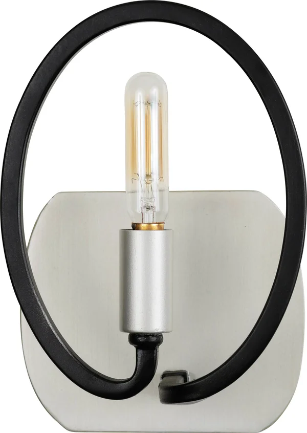 Varaluz Eliptico 1 Light Bath, Silverado/Black - 316B01SOBL