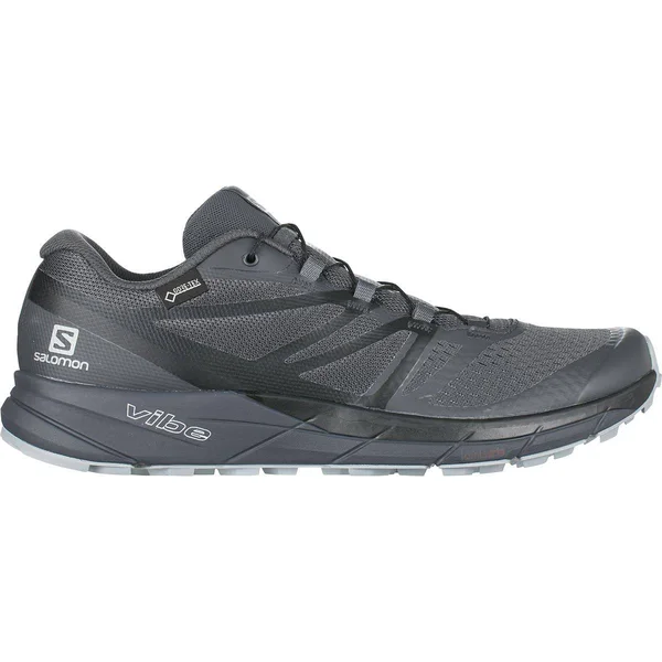 Salomon Sense Ride 2 GTX Invisible Fit Trail Running Shoe - Men's Ebony/Black/Quarry - US 7.5/UK 7.0