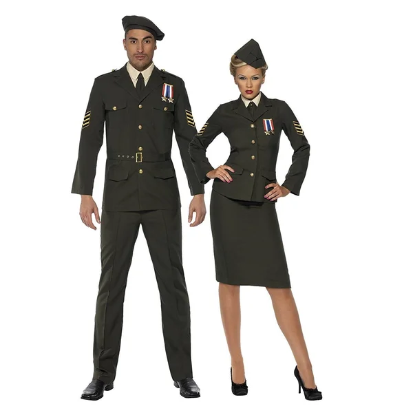 Smiffys Mens Wartime Officer Costume, Size: Medium, Green