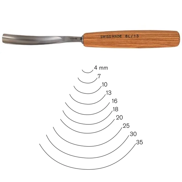 Pfeil Swiss Made 18mm #8 Sweep Bent Gouge