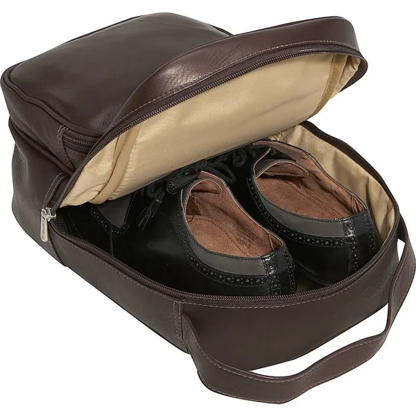 Piel Leather Carry All Vertical Shoe Bag Saddle