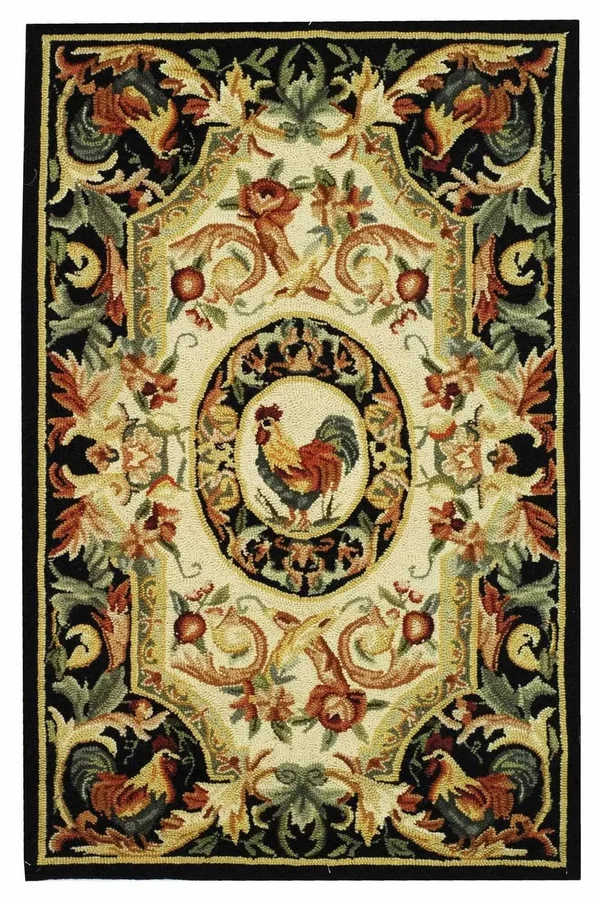 Safavieh Chelsea HK48K 2&9x22 x 4&9x22 Ivory - Black Area Rug