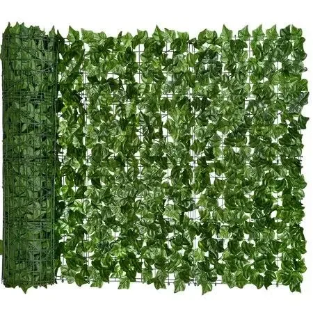 Coolmade Artificial Ivy Privacy Fence Screen, 98.4x59in Artificial Hedges Fence and Faux Ivy Vine Leaf Decoration for Outdoor De