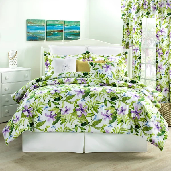 Purple Lily Montego Bay Comforter Set (Queen - 3 Piece) - Green