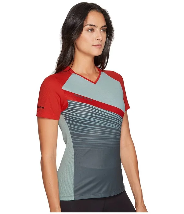 Pearl Izumi Women's Launch Jersey Poppy Red, Mist Green Fracture Xs