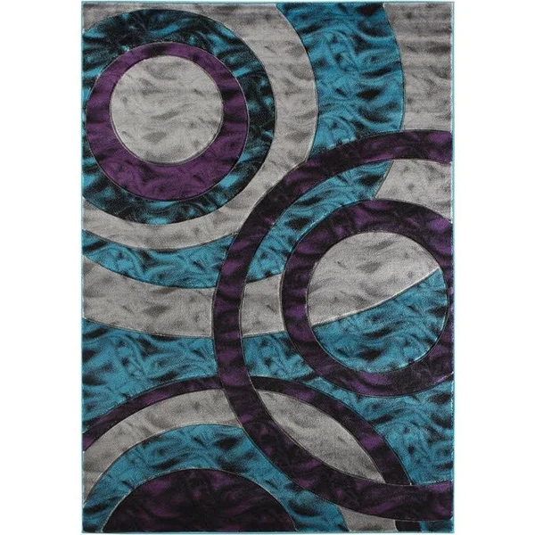 MDA Home Orelsi Blue/Purple Contemporary Polypropylene Area Rug - 6&9x22 x 9&6x22