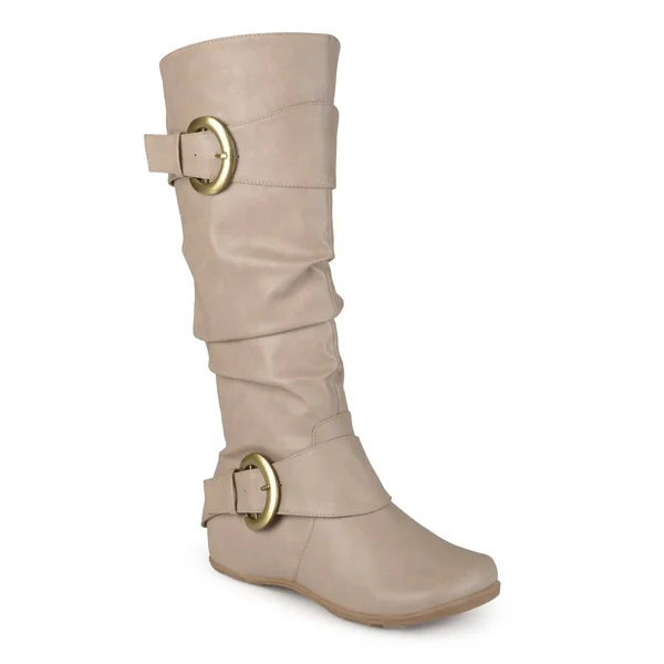Journee Collection Paris Boot - Wide Calf Women's Shoes Stone : 10 M