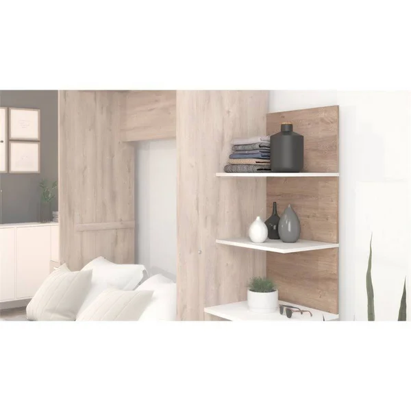 Cielo 2 Floating Shelves in Rustic Brown & White - Bestar 80168-000009
