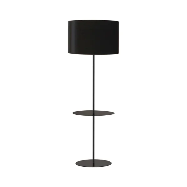 Dainolite TAB-R591F-BK 1 Light Round Base Floor Lamp with Shelf