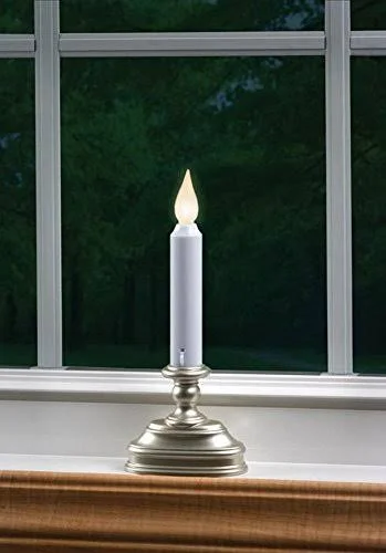 Battery Operated LED Window Candle with Sensor (Pewter) Fpc1520p