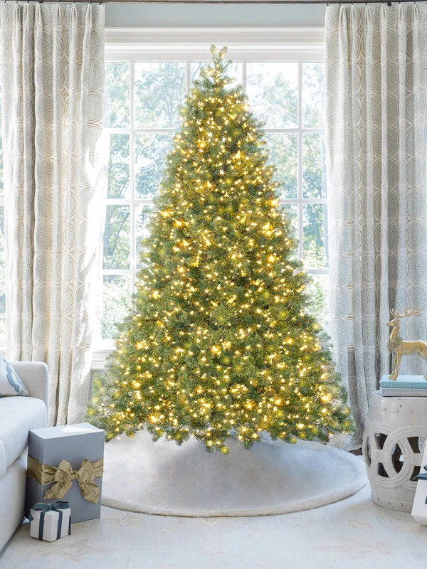 6.5& Royal Fir Quick-Shape Artificial Christmas Tree with 850 Warm White & Multi-Color LED Lights