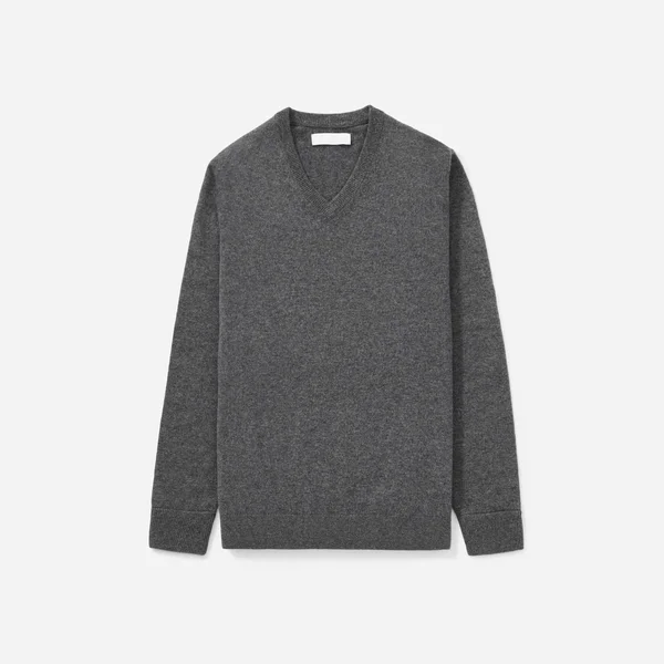 Men's Cashmere V-Neck Sweater by Everlane in Charcoal, Size M