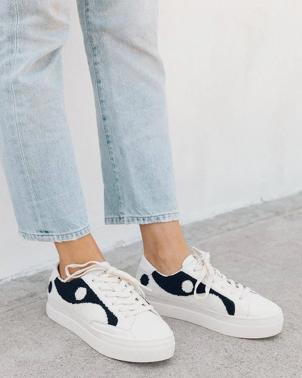 Yin Yang Platform Sneaker Coral, White, 11
