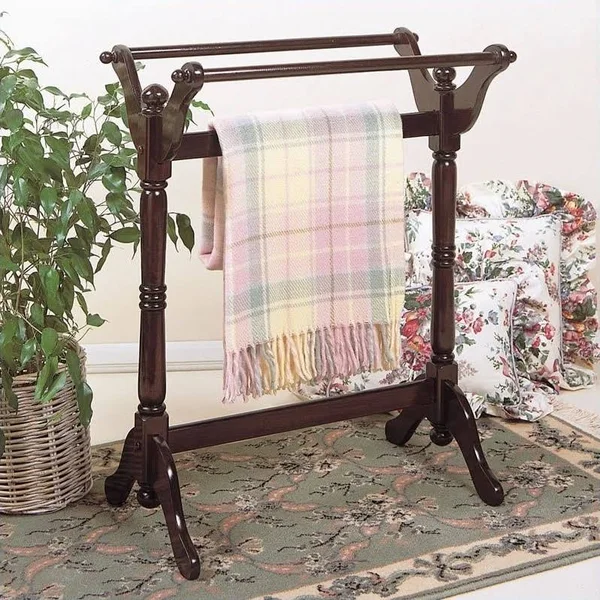 Powell Heirloom Wood Blanket Rack in Cherry - 441