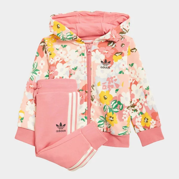 Adidas Girls& Infant and Toddler Originals Her Studio London Track Suit in Pink/Trace Pink Size 18 Month, Cotton/Polyester/Jers