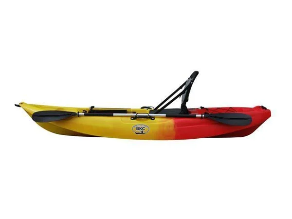 BKC FK285 9.1& Sit on Top Single Fishing Kayak W/Upright Back Support Aluminum Frame Seat, Paddle Included Solo Sit-On-Top Angle