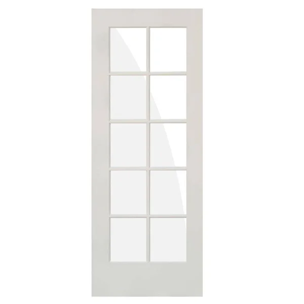 Krosswood Doors 32 in. x 80 in. Shaker 10-Lite Primed Right-Hand Low-E Glass MDF Wood Clear Composite Single Prehung Interior Do