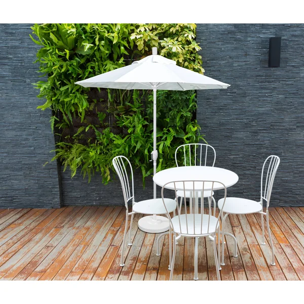 California Umbrella 9 ft. Matted White Aluminum Market Patio Umbrella Push Tilt in Mocha Pacifica