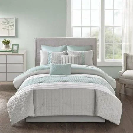 Ebern Designs Glen Ellyn 8 Piece Comforter Set, Green