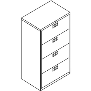 HON 600 Series Four-Drawer Lateral File, 30W x19-1/4d, Putty