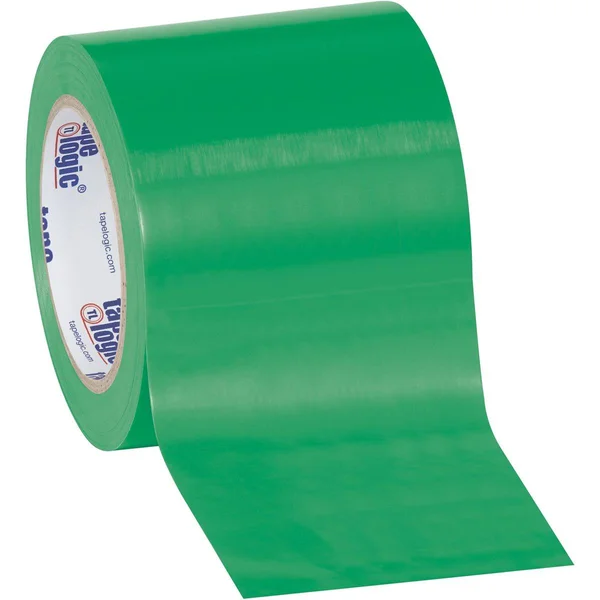 Tape Logic 4x22 x 36 yds. Solid Vinyl Safety Tape, Green, 12/Case