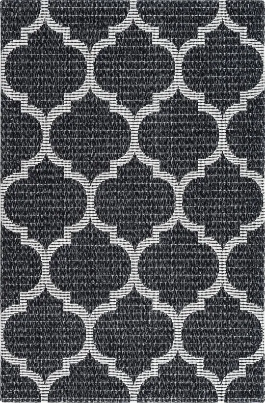 Unique Loom Decatur Trellis Black/Ivory 4 ft. 2 in. x 6 ft. Area Rug
