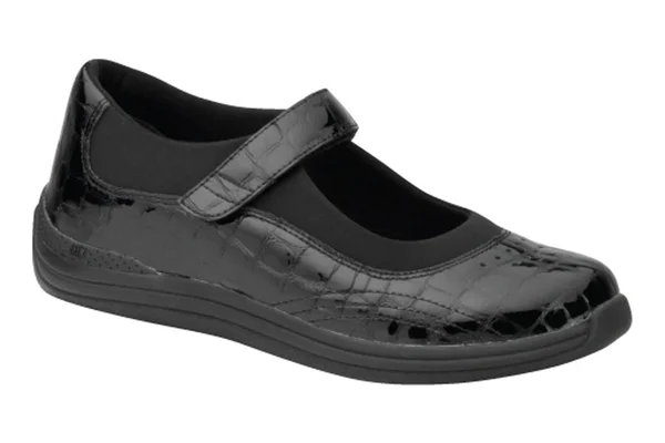 Drew Rose - Women's Mary Jane - Black Croc 12 M