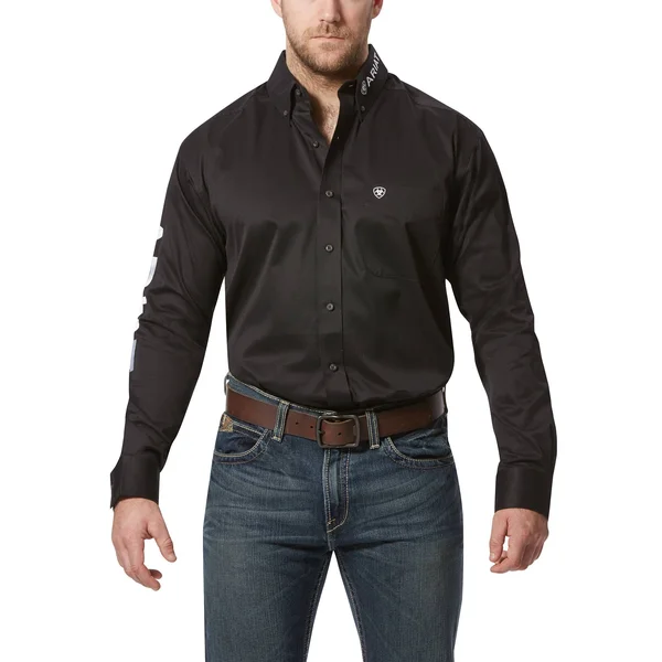Men's Ariat Team Logo Twill Shirt - Black/White