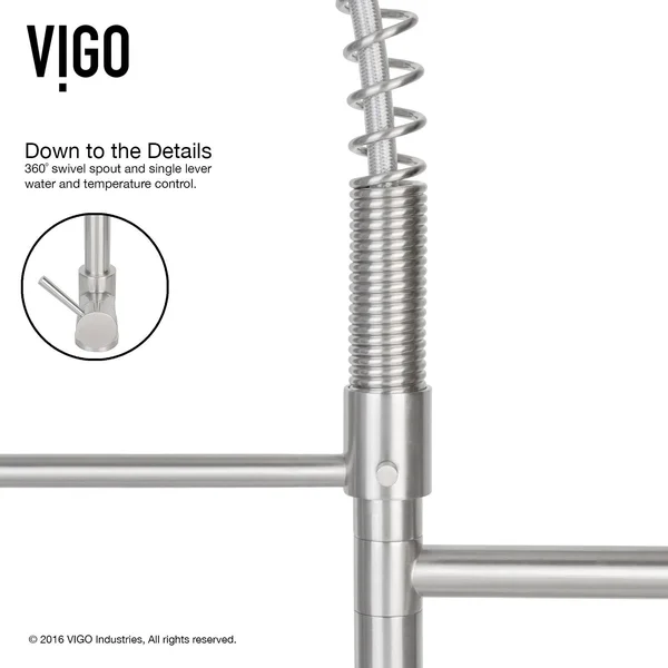 Vigo VG02007CH Chrome Pull-Down Spray Kitchen Faucet