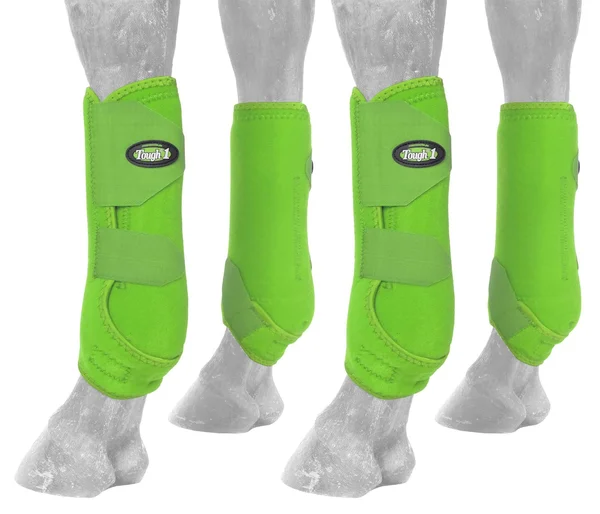Tough-1 Extreme Vented Sport Boots - Set of 4 - Green