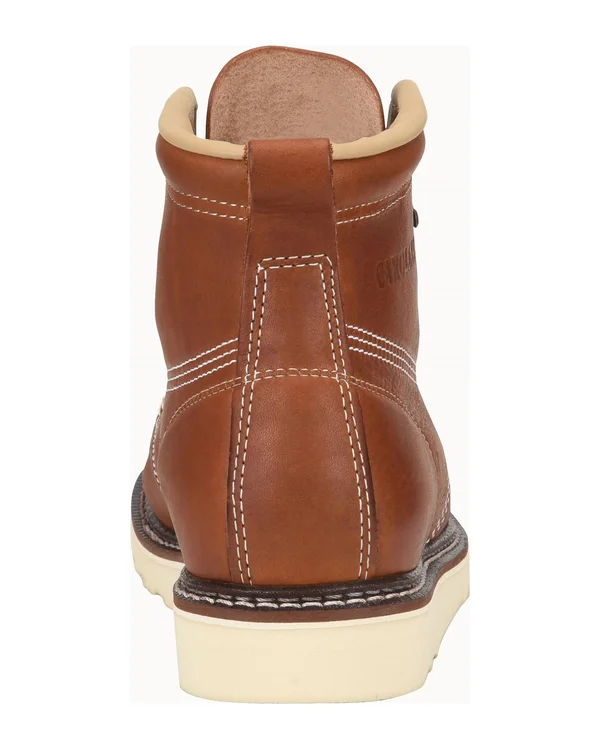 Carolina Men's 6x22 Domestic Steel Moc Toe Wedge Work Boot Size 9.5-D Tobacco