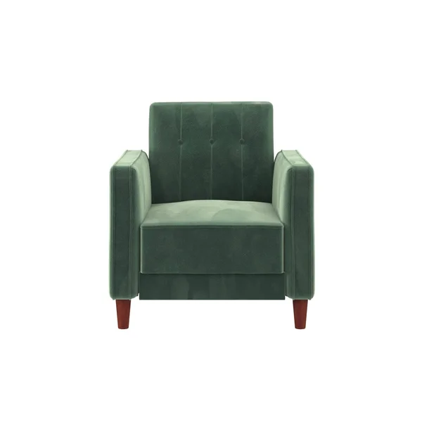 DHP Ivana Tufted Accent Chair in Light Green Velvet