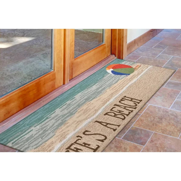 Liora Manne Frontporch Life&s A Beach Indoor/Outdoor Rug Multi 30x22x48x22