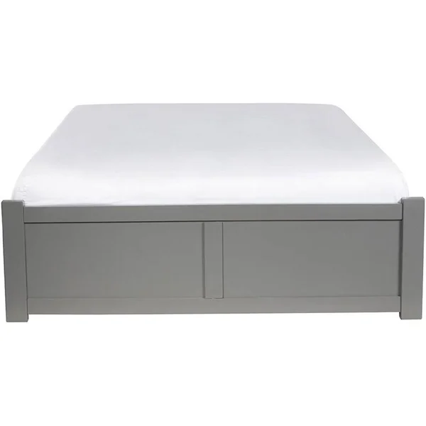 Bowery Hill Solid Wood Mates King Bed with Storage Drawers in Gray