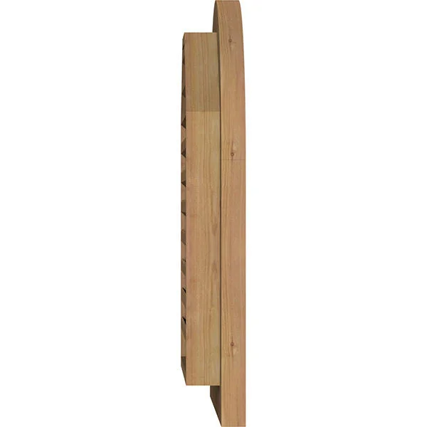 Ekena Millwork 24-in W x 32-in H Round Top Gable Vent (29-in W x 37-in H Frame Size): Unfinished, Functional, Smooth Western Red