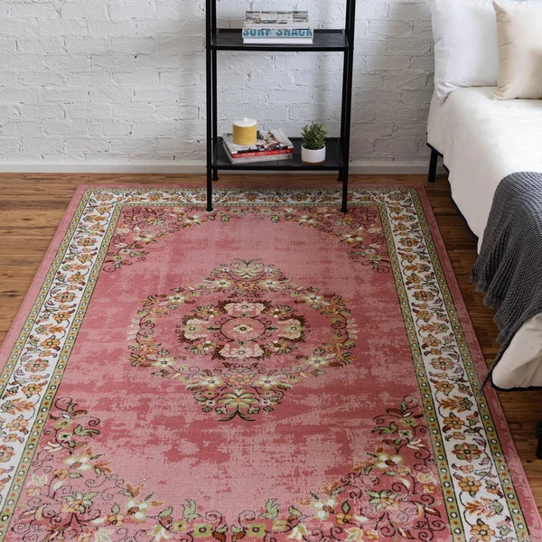 Lucerne 4x6 Rose Bohemian Area Rug