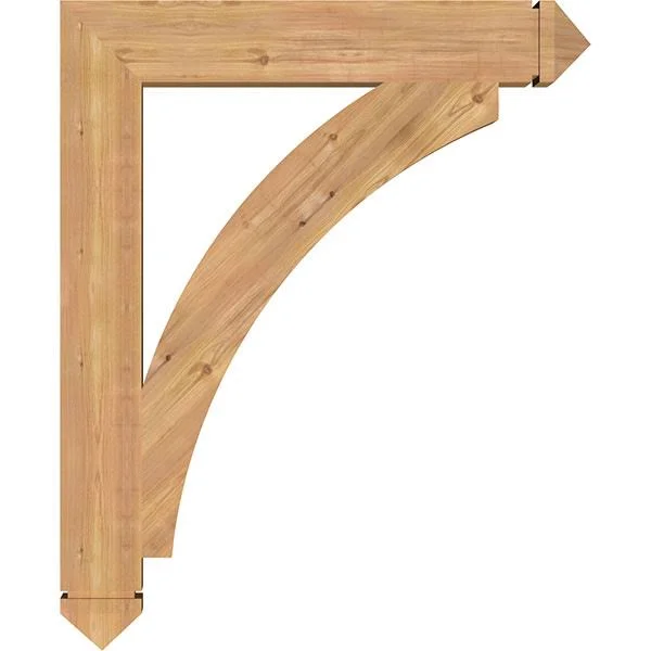 Ekena Millwork 5 1/2x22W x 36x22D x 44x22H Thorton Arts & Crafts Smooth BRACKET - Western Red Cedar