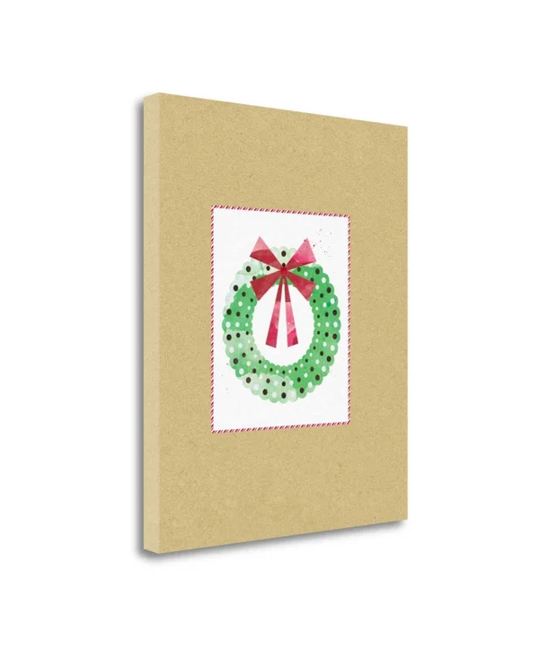 20x22 x 16x22 Wreath on Kraft by Linda Woods Fine Art Giclee Print