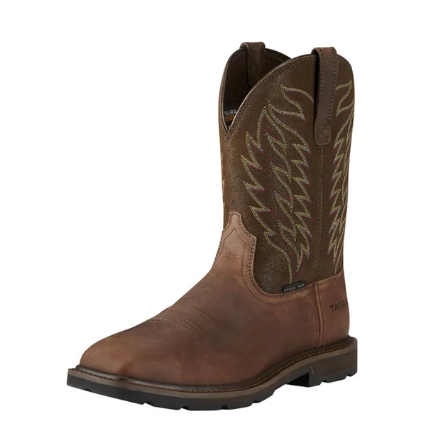 Ariat 10021108 Men's Groundbreaker Wide Square Steel Toe Brown 9.5 - D
