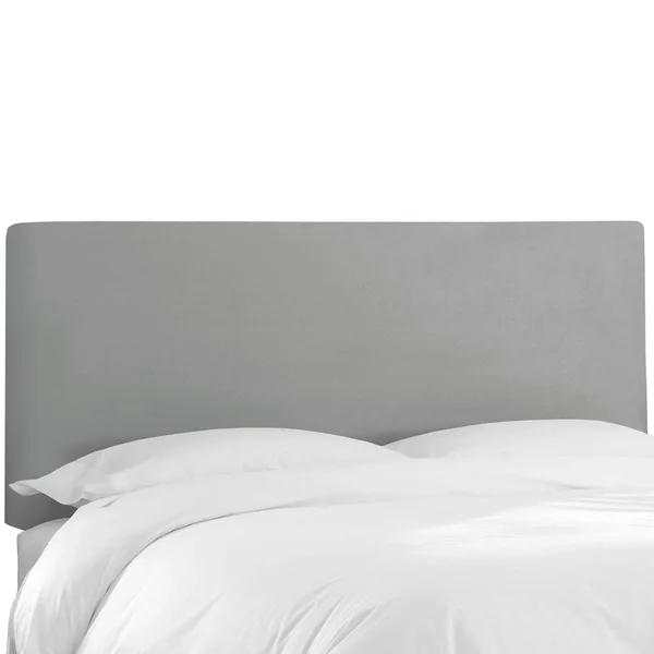 Twin Upholstered Headboard in Velvet Steel Grey