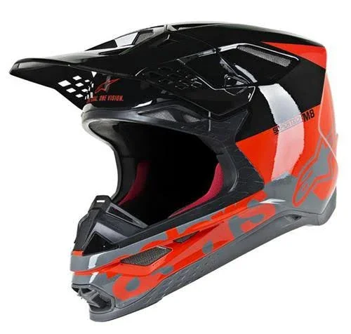 Alpinestars Supertech M8 Radium Helmet - Fluo red/black/grey - 2XL