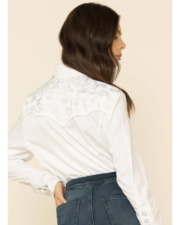 Scully Women's Floral Embroidered Western Shirt